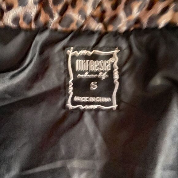 MIFRESIA women's brown leopard print puffer vest - Size S - Picture 7 of 10